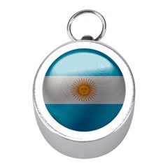 Argentina Flag Country Nation Mini Silver Compasses by Sapixe