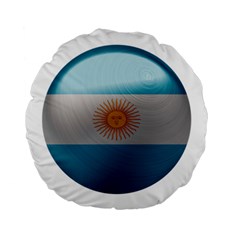 Argentina Flag Country Nation Standard 15  Premium Flano Round Cushions by Sapixe