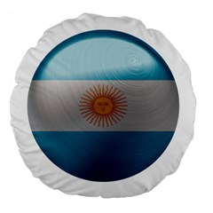 Argentina Flag Country Nation Large 18  Premium Flano Round Cushions by Sapixe