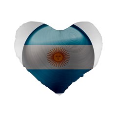 Argentina Flag Country Nation Standard 16  Premium Flano Heart Shape Cushions by Sapixe