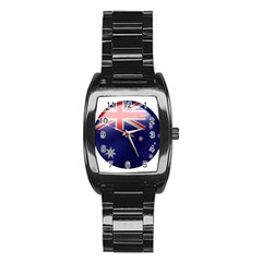 Australia Flag Country National Stainless Steel Barrel Watch by Sapixe