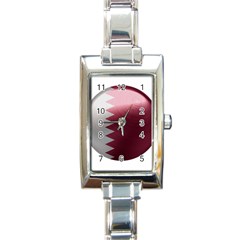 Qatar Flag Country Nation National Rectangle Italian Charm Watch by Sapixe