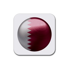 Qatar Flag Country Nation National Rubber Coaster (square)  by Sapixe