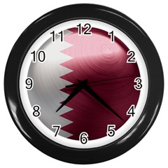 Qatar Flag Country Nation National Wall Clock (black) by Sapixe