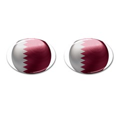 Qatar Flag Country Nation National Cufflinks (oval)