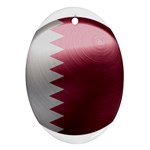 Qatar Flag Country Nation National Oval Ornament (Two Sides) Back