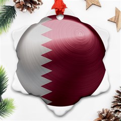 Qatar Flag Country Nation National Snowflake Ornament (two Sides) by Sapixe