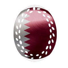 Qatar Flag Country Nation National Oval Filigree Ornament (two Sides) by Sapixe