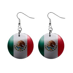 Mexico Flag Country National Mini Button Earrings by Sapixe