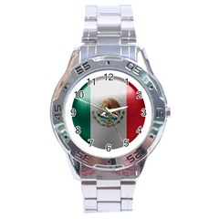 Mexico Flag Country National Stainless Steel Analogue Watch by Sapixe