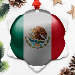 Mexico Flag Country National Snowflake Ornament (two Sides) by Sapixe