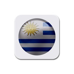 Uruguay Flag Country Symbol Nation Rubber Square Coaster (4 Pack) 