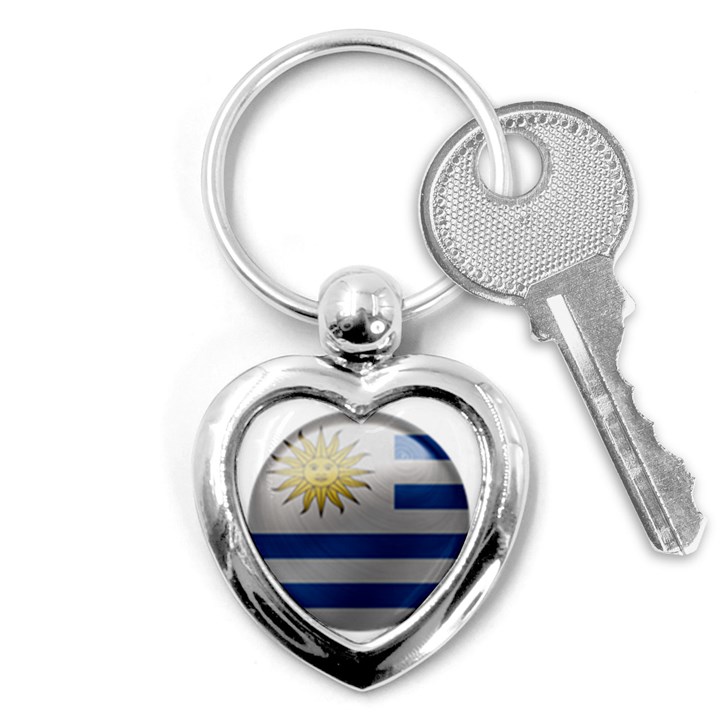 Uruguay Flag Country Symbol Nation Key Chain (Heart)