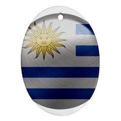 Uruguay Flag Country Symbol Nation Oval Ornament (two Sides) by Sapixe