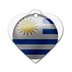 Uruguay Flag Country Symbol Nation Dog Tag Heart (two Sides) by Sapixe