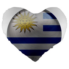 Uruguay Flag Country Symbol Nation Large 19  Premium Heart Shape Cushions by Sapixe