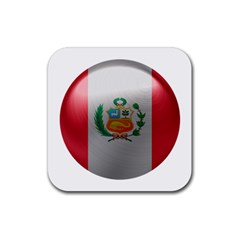 Peru Flag Country Symbol Nation Rubber Coaster (square)  by Sapixe