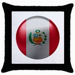 Peru Flag Country Symbol Nation Throw Pillow Case (Black) Front