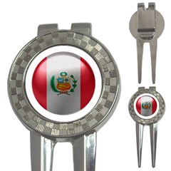 Peru Flag Country Symbol Nation 3-in-1 Golf Divots