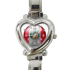 Peru Flag Country Symbol Nation Heart Italian Charm Watch by Sapixe