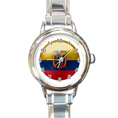 Ecuador Flag Ecuadorian Country Round Italian Charm Watch by Sapixe