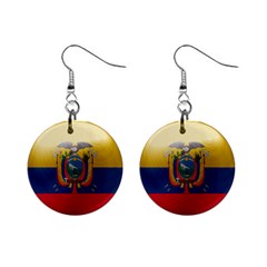 Ecuador Flag Ecuadorian Country Mini Button Earrings by Sapixe