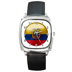 Ecuador Flag Ecuadorian Country Square Metal Watch by Sapixe