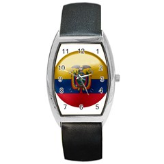 Ecuador Flag Ecuadorian Country Barrel Style Metal Watch by Sapixe