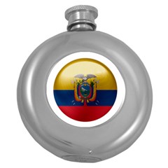 Ecuador Flag Ecuadorian Country Round Hip Flask (5 Oz) by Sapixe