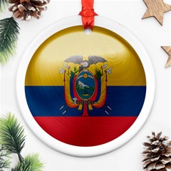 Ecuador Flag Ecuadorian Country Round Ornament (two Sides) by Sapixe