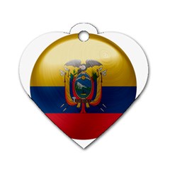 Ecuador Flag Ecuadorian Country Dog Tag Heart (one Side) by Sapixe