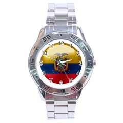 Ecuador Flag Ecuadorian Country Stainless Steel Analogue Watch by Sapixe