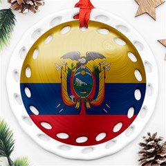 Ecuador Flag Ecuadorian Country Ornament (round Filigree) by Sapixe