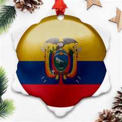 Ecuador Flag Ecuadorian Country Snowflake Ornament (two Sides) by Sapixe