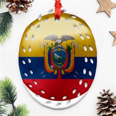 Ecuador Flag Ecuadorian Country Oval Filigree Ornament (two Sides) by Sapixe