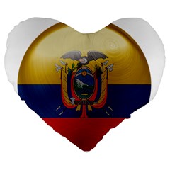 Ecuador Flag Ecuadorian Country Large 19  Premium Heart Shape Cushions