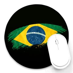 Flag Brazil Country Symbol Round Mousepads by Sapixe