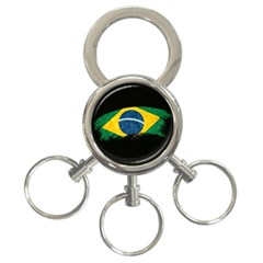 Flag Brazil Country Symbol 3-ring Key Chain