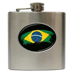 Flag Brazil Country Symbol Hip Flask (6 Oz) by Sapixe