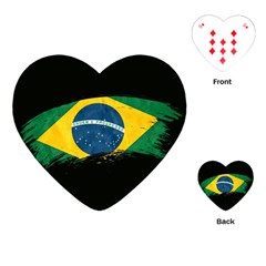 Flag Brazil Country Symbol Playing Cards Single Design (heart) by Sapixe