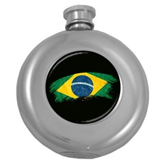 Flag Brazil Country Symbol Round Hip Flask (5 Oz) by Sapixe