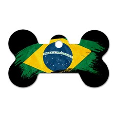 Flag Brazil Country Symbol Dog Tag Bone (one Side) by Sapixe