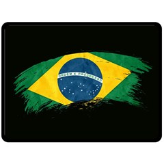 Flag Brazil Country Symbol Fleece Blanket (large)  by Sapixe