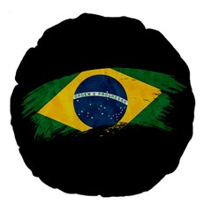 Flag Brazil Country Symbol Large 18  Premium Flano Round Cushions by Sapixe