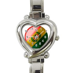 Bolivia Flag Country National Heart Italian Charm Watch by Sapixe