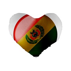 Bolivia Flag Country National Standard 16  Premium Flano Heart Shape Cushions by Sapixe