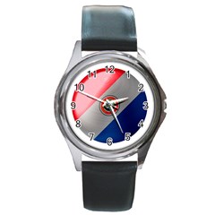 Paraguay Flag Country Nation Round Metal Watch by Sapixe