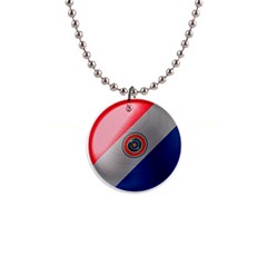 Paraguay Flag Country Nation 1  Button Necklace by Sapixe