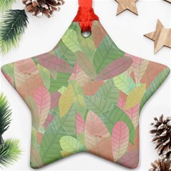 Watercolor Leaves Pattern Ornament (star) by Valentinaart