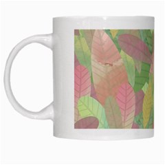 Watercolor Leaves Pattern White Mugs by Valentinaart